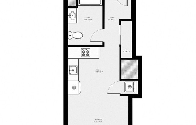 Studio, 1 bath, $2,195