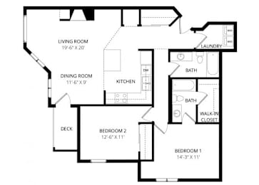 2 beds, 2 baths, 1,215 sqft, $1,870