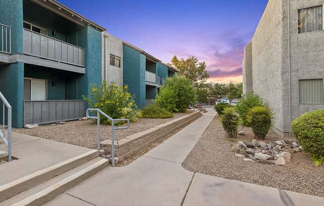Exterior Community Building and Landscape at Tanque Verde Apartments located in Tucson, AZ.
