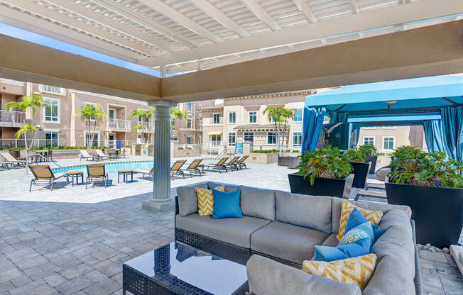 Sundeck Patio with Cabanas