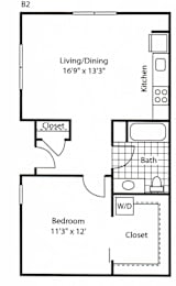 1 bed, 1 bath, 688 sqft, $1,865