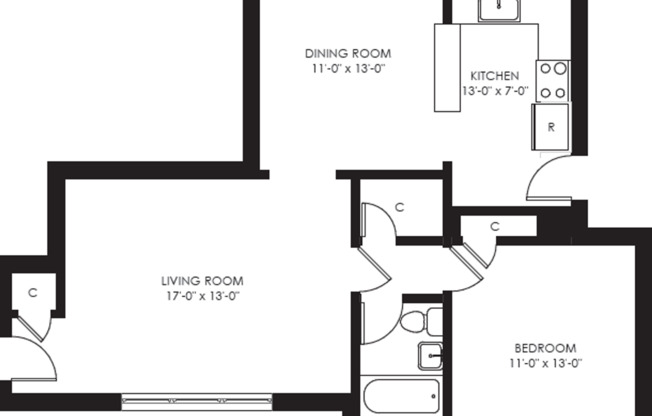 1 bed, 1 bath, 502 sqft, $1,745, Unit 2732-E1