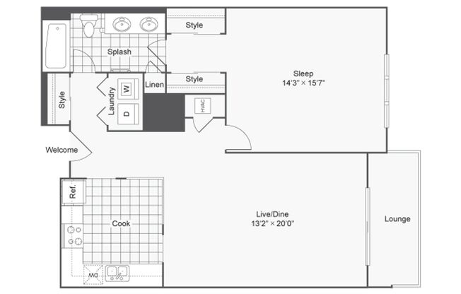 1 bed, 1 bath, 977 sqft, $2,215, Unit 4I