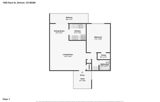 1 bed, 1 bath, 640 sqft, $1,300, Unit 204