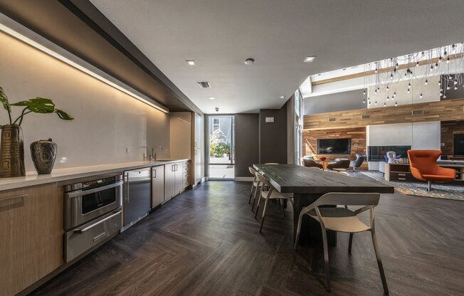 resident social lounge and kitchen at Capitol650