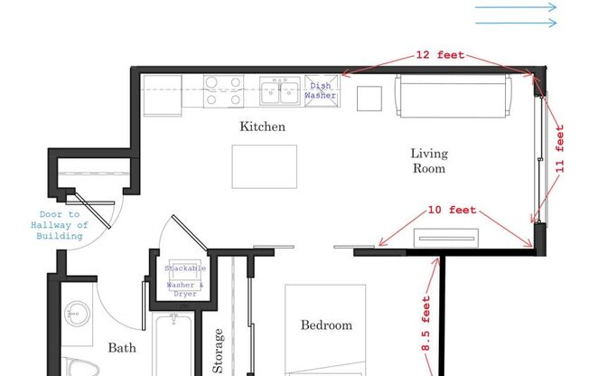 1 bed, 1 bath, 568 sqft, $1,495, Unit 303