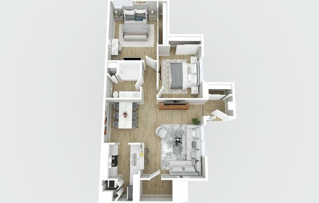 2 beds, 1 bath, 878 sqft, $1,399, Unit 341