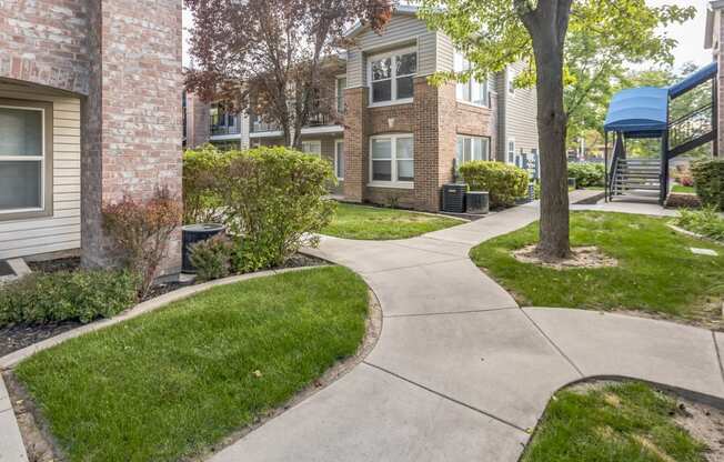 our apartments offer a walkway to the entrance of our building