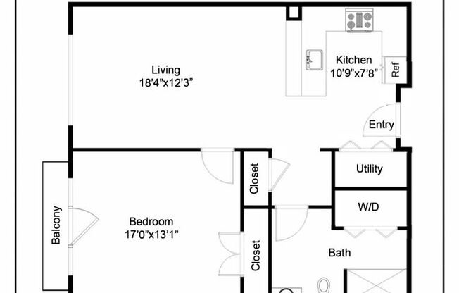 1 bed, 1 bath, 705 sqft, $2,750, Unit 603