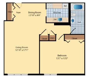 1 bed, 1 bath, 720 sqft, $1,394