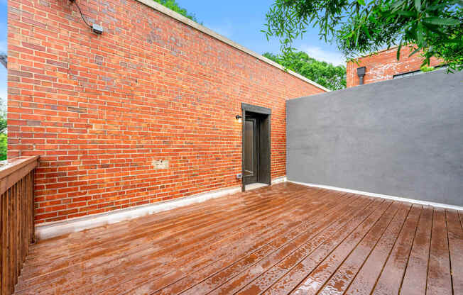 Private patio at Crogman School Lofts, Atlanta, 30315