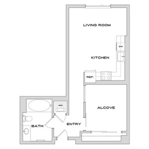 1 bed, 1 bath, 608 sqft, $3,395