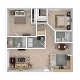 2 beds, 2 baths, 1,033 sqft, $1,096