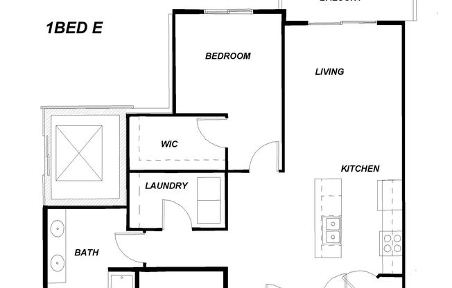 1 bed, 1 bath, 885 sqft, $1,695, Unit 5117-203