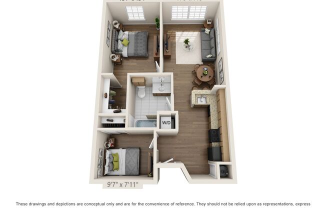 2 beds, 1 bath, 775 sqft, $2,350, Unit 206