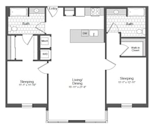 2 beds, 2 baths, 1,192 sqft, $3,587