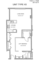 1 bed, 1 bath, 837 sqft, $1,495