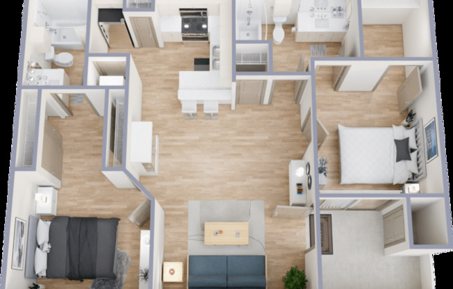 2 beds, 2 baths, 900 sqft, $1,283