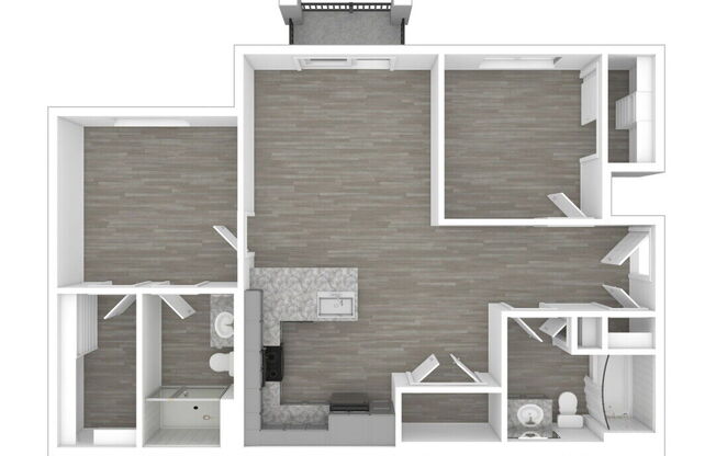 2 beds, 2 baths, 909 sqft, $1,394