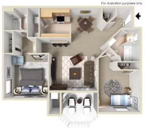 2 beds, 2 baths, 960 sqft, $2,356