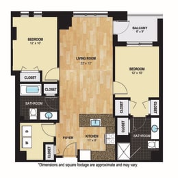 2 beds, 2 baths, 1,067 sqft, $2,074