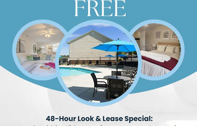 A promotional image for Cumberland Towers Apartments offering a 1 month rent free deal.