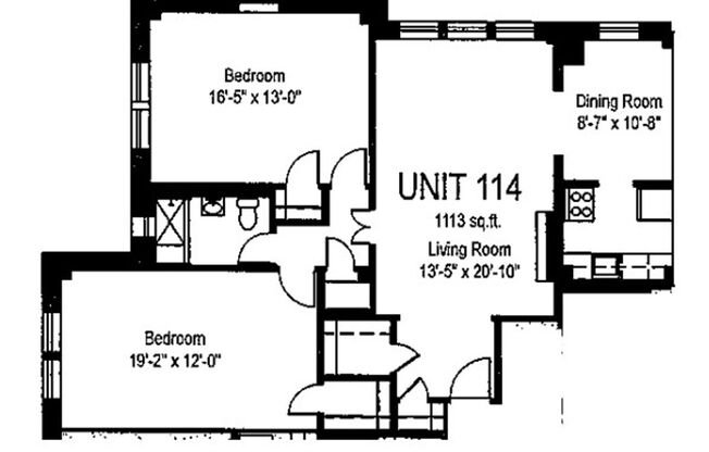 2 beds, 1 bath, 975 sqft, $1,800, Unit Royal York 114