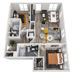 2 beds, 2 baths, 870 sqft, $2,424