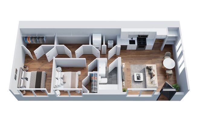 2 beds, 1 bath, 630 sqft, $2,145, Unit 011