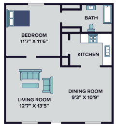 1 bed, 1 bath, 800 sqft, $739