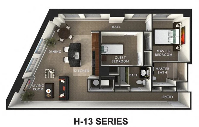 2 beds, 2 baths, 1,400 sqft, $1,846