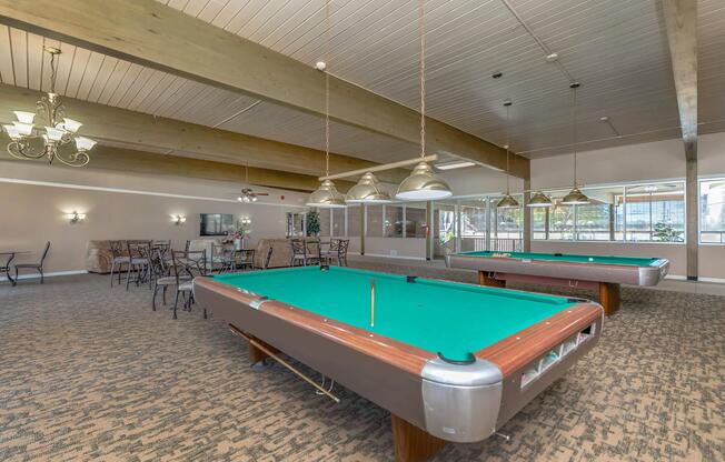 pool tables in the community room