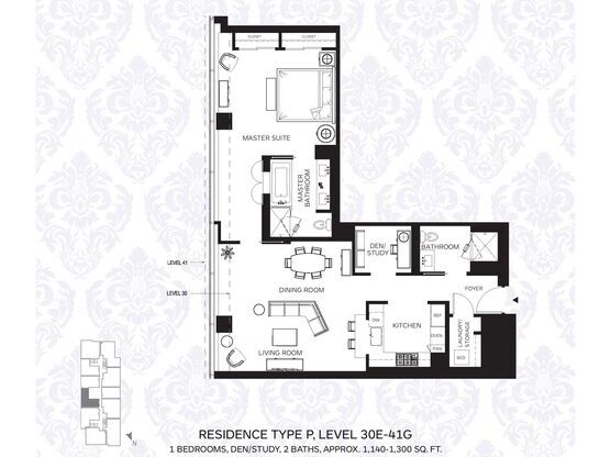 1 bed, 2 baths, 1,300 sqft, $5,795, Unit 39G