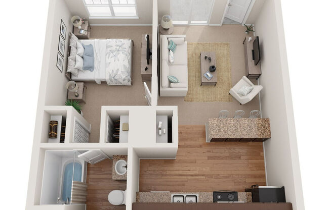 1 bed, 1 bath, 530 sqft, $979