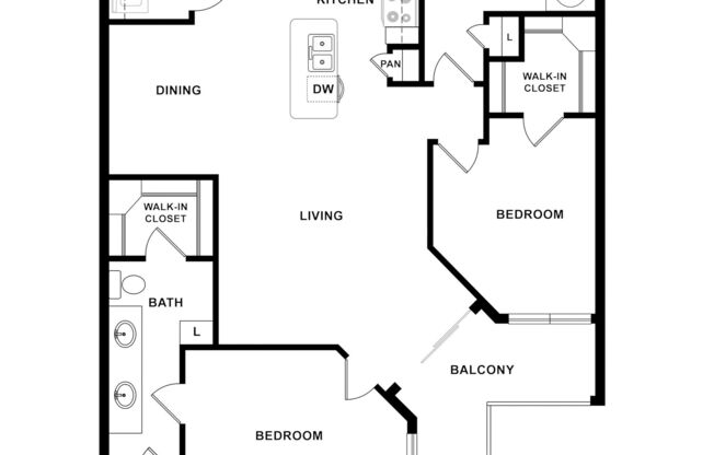 2 beds, 2 baths, 1,345 sqft, $2,440