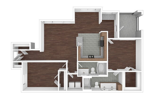 2 beds, 2 baths, 1,187 sqft, $1,435