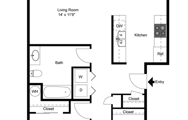 2 beds, 1 bath, 883 sqft, $1,770