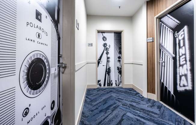 Hallway shot with unit doors