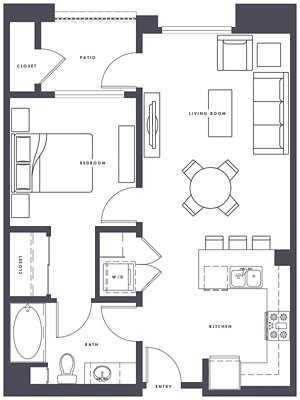 1 bed, 1 bath, 769 sqft, $2,995