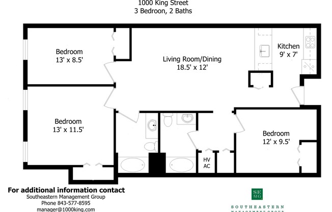 3 beds, 2 baths, 1,100 sqft, $2,850, Unit 112