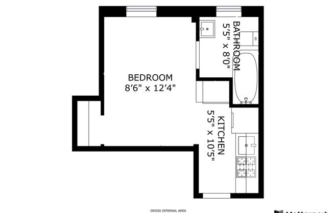 Studio, 1 bath, 208 sqft, $1,070, Unit 4I