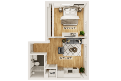 1 bed, 1 bath, $1,608