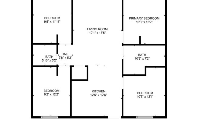 4 beds, 2 baths, 1,088 sqft, $1,370, Unit 0403