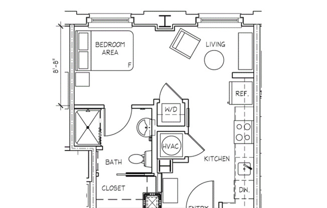 Studio, 1 bath, 450 sqft, $1,195