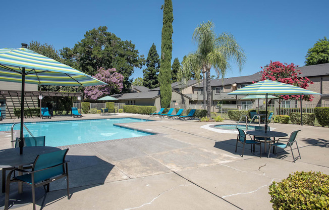 River Pointe side A swimming pool with pool furniture
