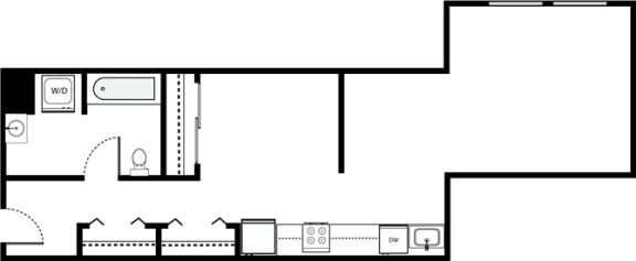 Studio, 1 bath, 600 sqft, $1,495