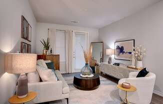 Well Lit Living Room at Edge and Stone, San Antonio