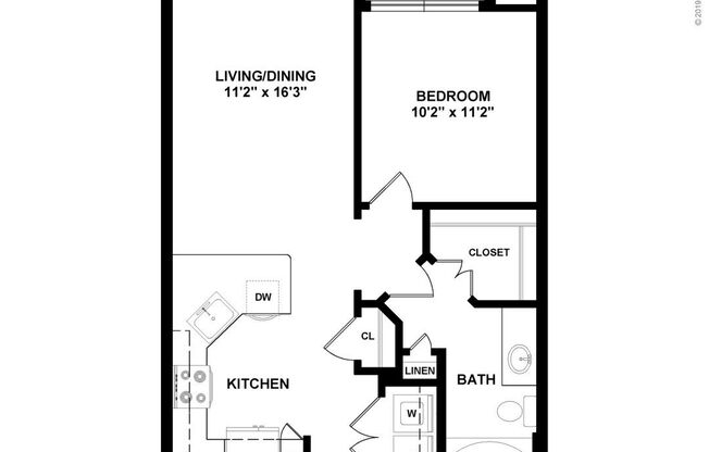 1 bed, 1 bath, 632 sqft, $1,340