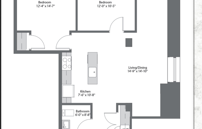 2 beds, 1 bath, 825 sqft, $1,350, Unit 116