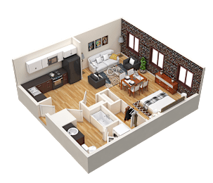 Studio, 1 bath, 636 sqft, $1,699